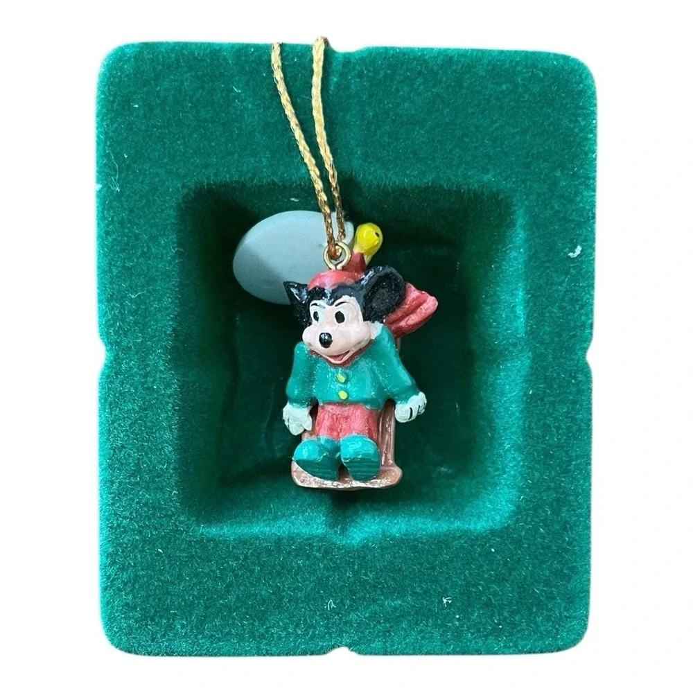 Mickey Sledding Miniature Enchantments Mickey & Pals Christmas Ornament